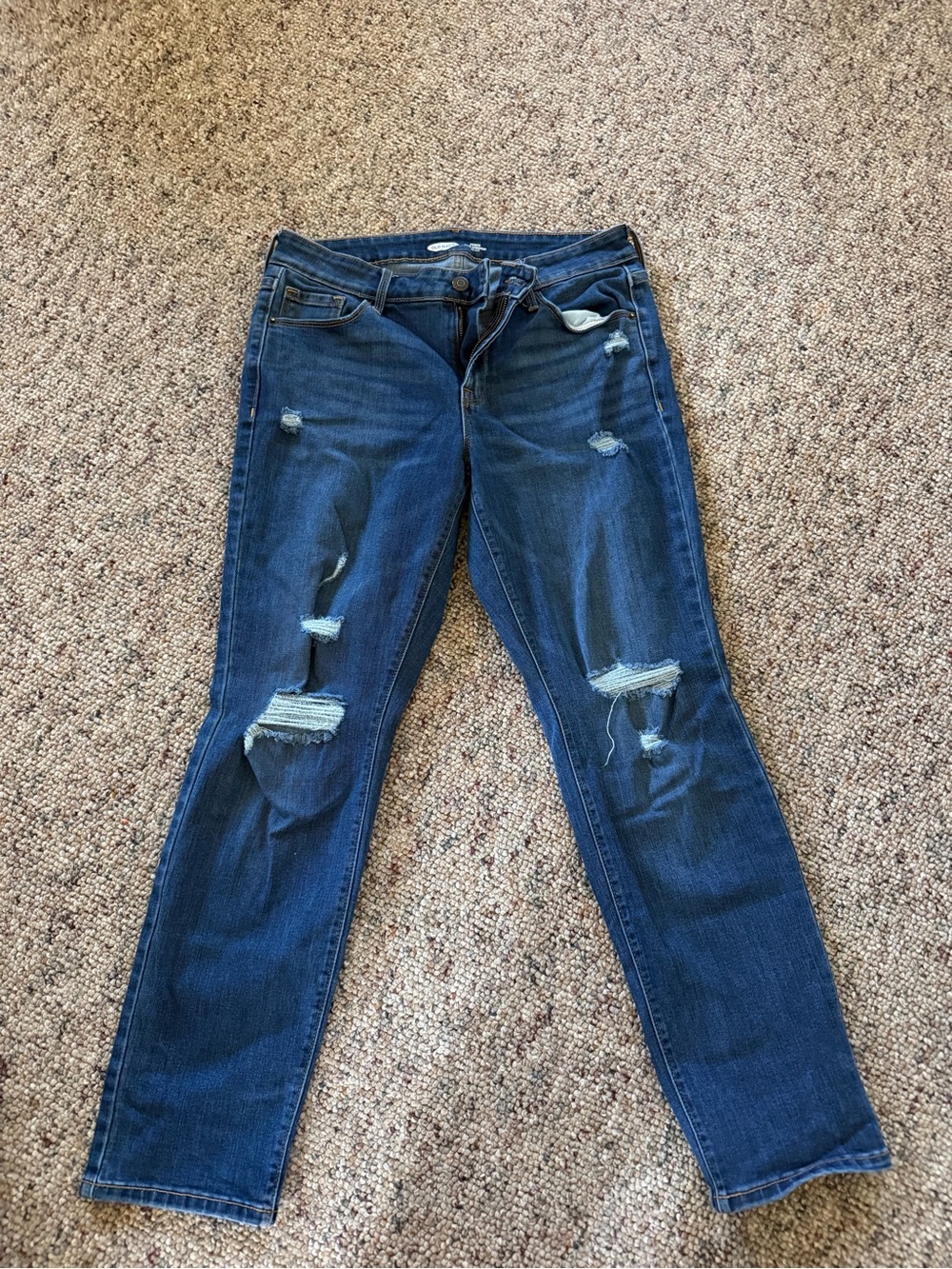 Old Navy Dark Blue Skinny Distressed Jeans